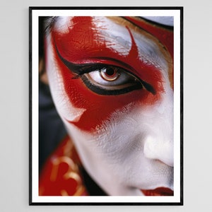 Expressief kabuki-portret, schilderij make-updetails