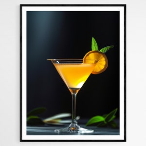 Cocktail-geïnspireerde kunstfotoprint, levendige mixologie wanddecoratie, perfect voor thuisbar, uniek housewarmingcadeau