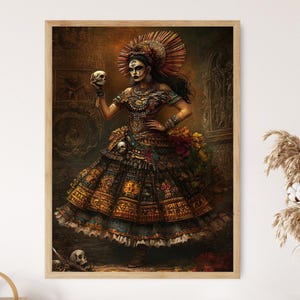 Stampa artistica azteca Coatlicue, dea della terra, della vita e della morte