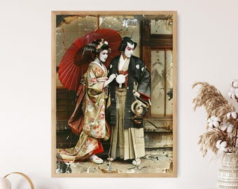 明治時代の侍の肖像画アートプリント、ヴィンテージセピア写真 - Etsy 日本