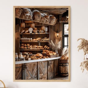 Lámina de panadería francesa, elegante decoración de pared para cocina, póster de repostería vintage, regalo perfecto para amantes de la repostería