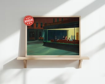 Edward Hopper Nighthawks Print: Night Diner Painting Fine Art