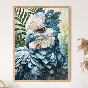 Harpy Eagle Painting, Powerful Bird of Prey Art Print, Wildlife Decor