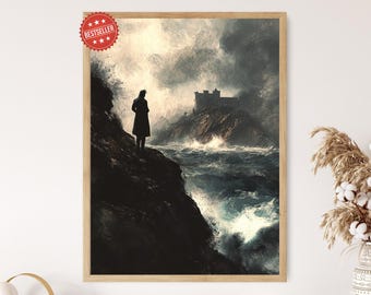 Hrabia Monte Christo, grafika, Edmond Dantès i zamek d'If, literatura francuska