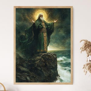Saint Patrick Blessing Ireland, Celtic Spiritual Art, Irish Religious Print