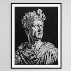 Julius Caesar Portrait, Roman King Art Print