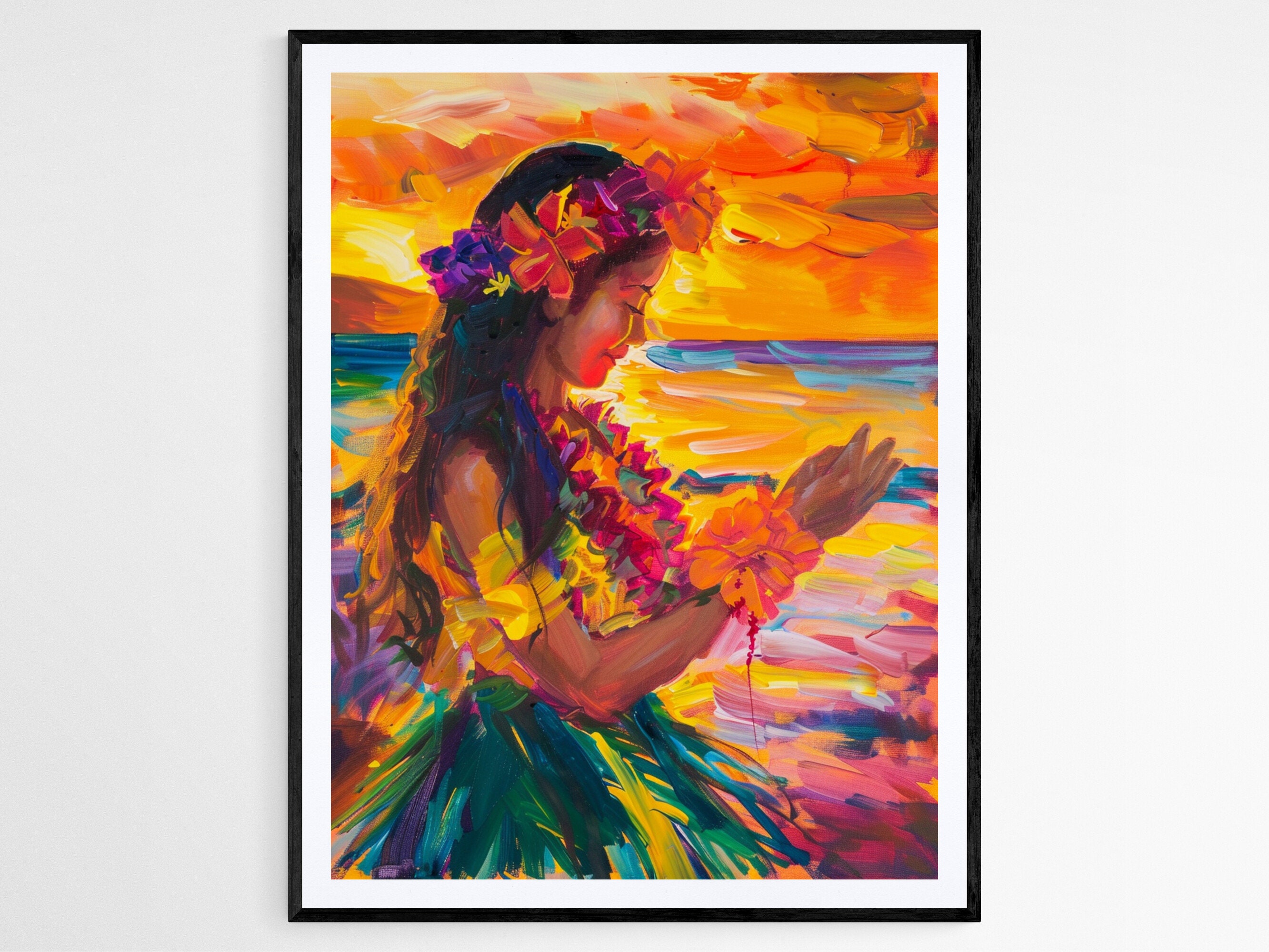 Hawaiian Hula Dancer Art Print: Vibrant Tropical Wall Decor - Etsy