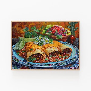 Festive Enchiladas Art, Mexican Restaurant Decor