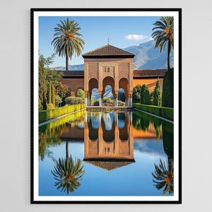Alhambra Palace Art Print, Spain, Moorish Fortress, Islamic Architecture