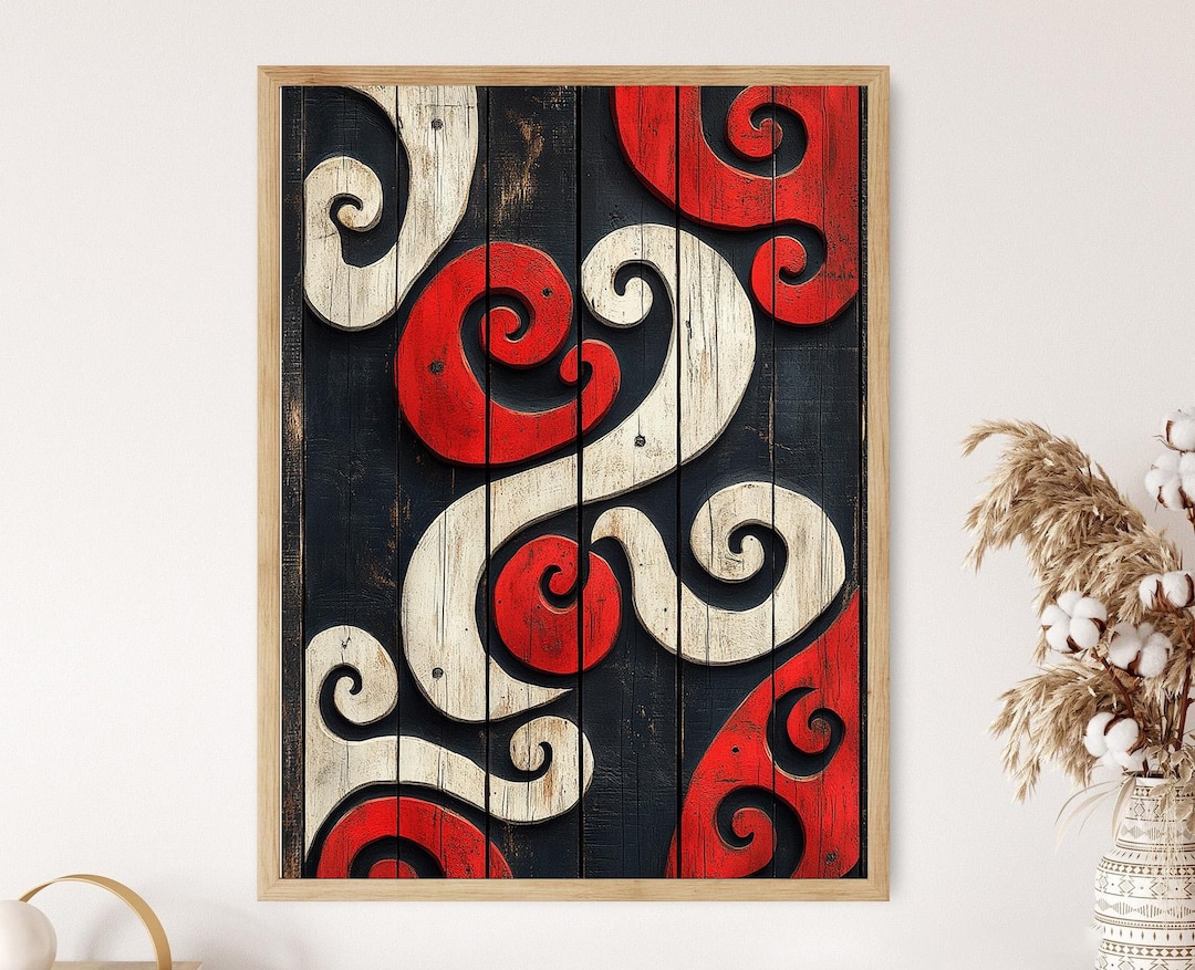 Rafter Pattern Color Māori Kōwhaiwhai Rafter Pattern Fine Art Print - Etsy