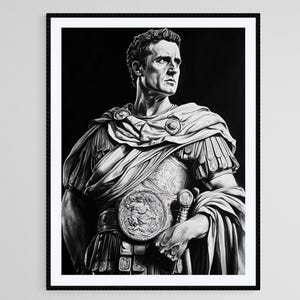 Julius Caesar Art Print, Roman Emperor Wall Art, Historical Leader Illustration