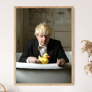 Boris Johnson en la bañera: divertido póster político