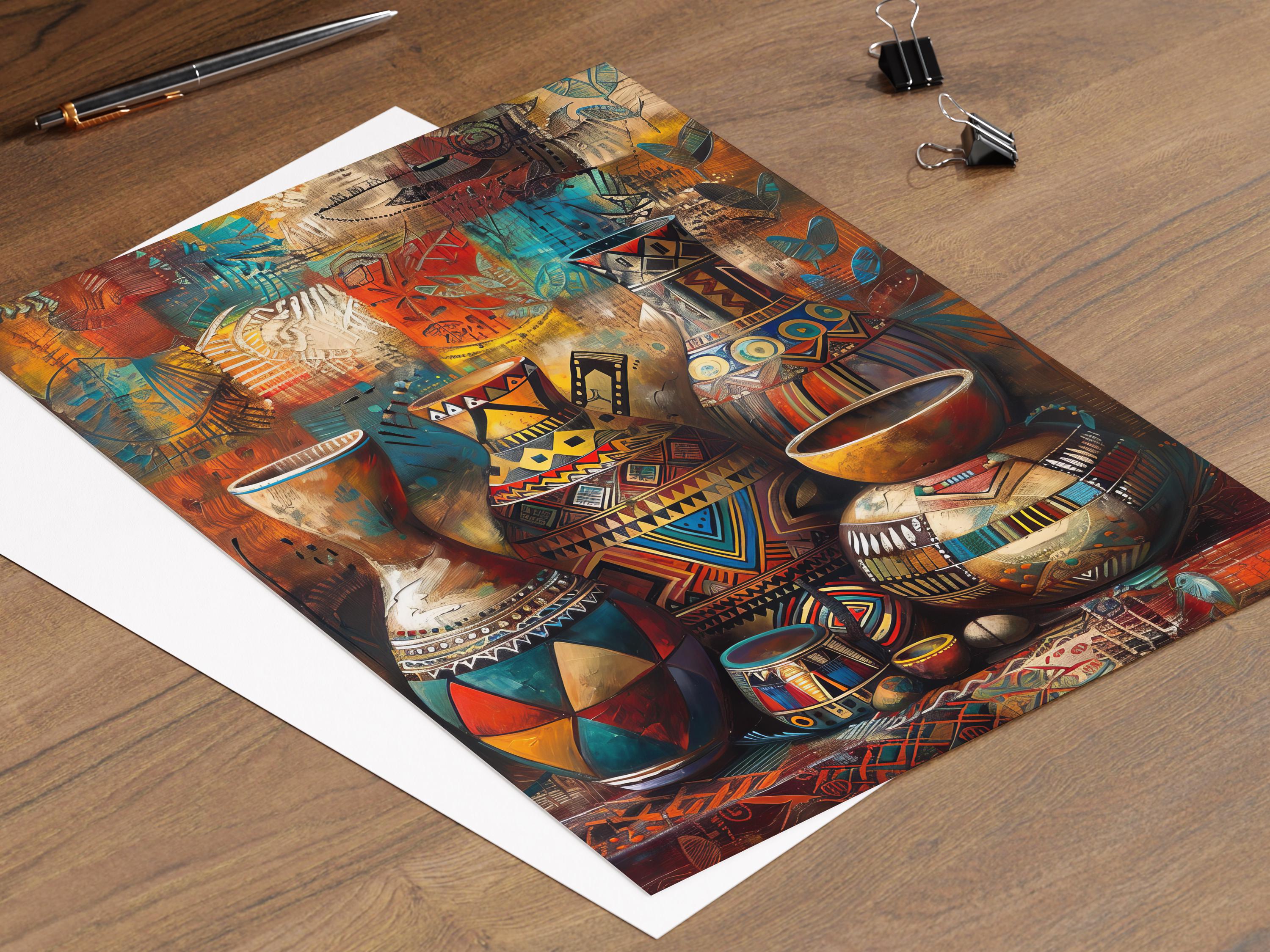 Colorful African Ceramic Pottery, Traditional Art Print - Etsy