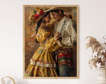 Mexican Dance Art Mexican Folk Dancing Canvas Wall Art Dancing