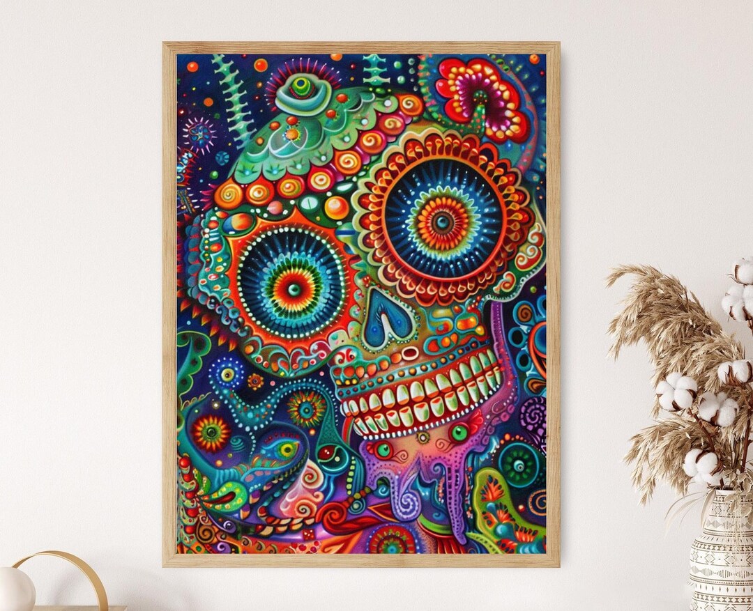 Huichol Art Print: Colorful Tribal Home Decor, Mexican Folk Art - Etsy