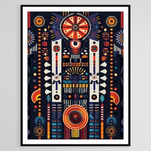 Zulu Beadwork Art Print, Traditional Patterns and Vibrant Colors