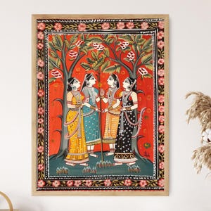Patachitra Illustration Art Print, Authentic Indian Folklore Decor, Cultural Heritage Piece, Unique Birthday Gift