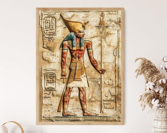Impression murale de l'Égypte ancienne : pharaons et hiéroglyphes - Qualité archive