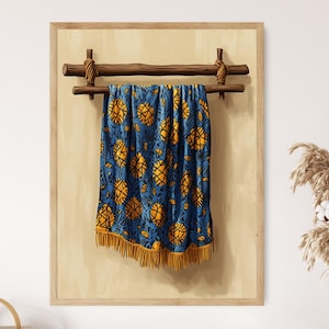 Nigerian Aso Oke Fabric Art Print, Intricate Textile Patterns