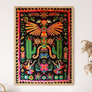 Nahua Aztec Art Print, Intricate Indigenous Design, Wall Decor, Unique Housewarming Gift