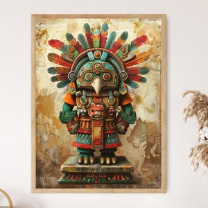 Stampa di illustrazioni artistiche azteche, squisito motivo tribale, elemento decorativo della galleria domestica, regalo di nozze artistico