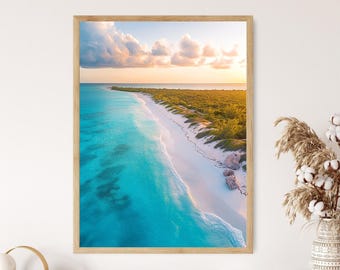 Turks and Caicos Art Print, Grace Bay, Powdery White Sand, Turquoise Water