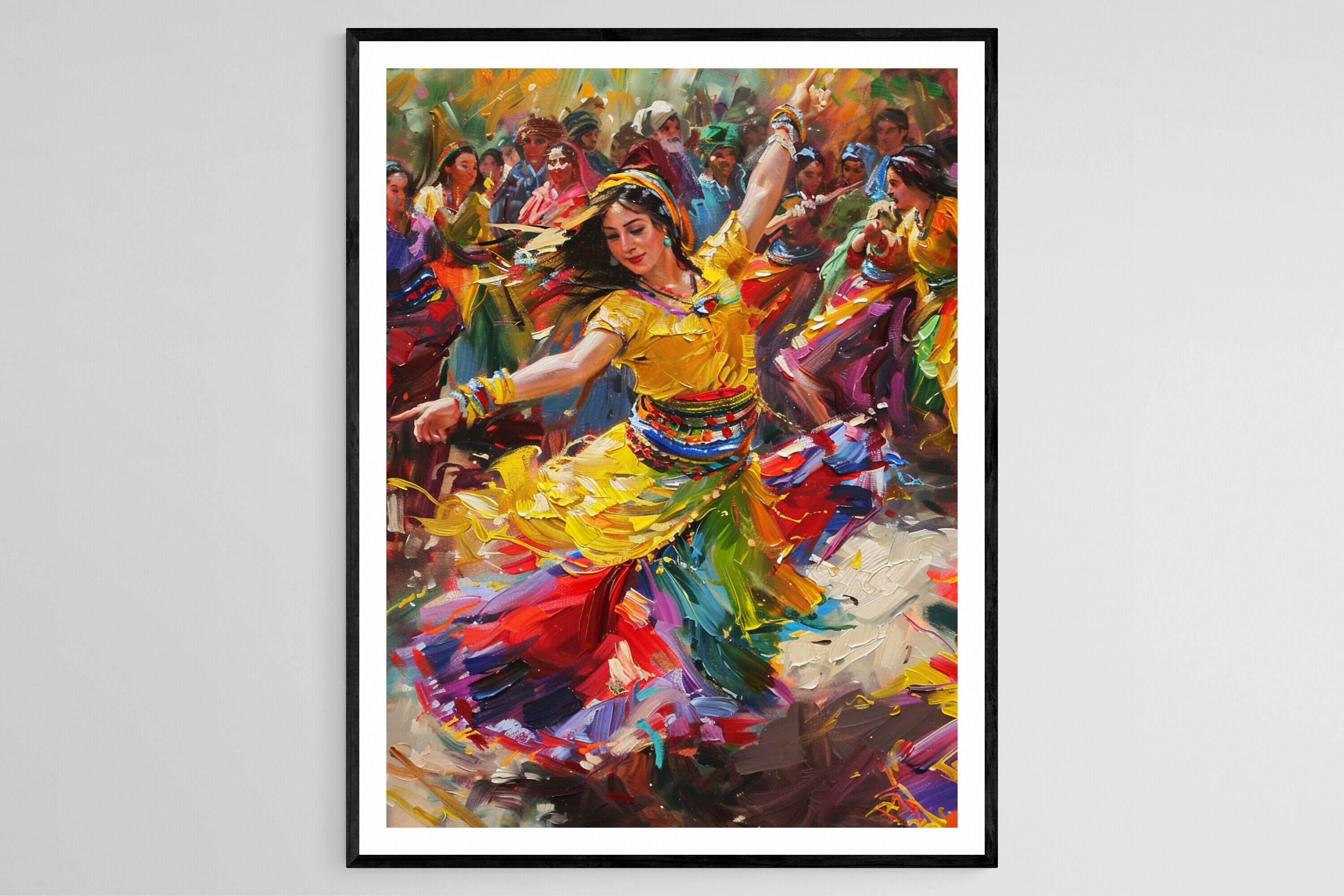 Kurdish Folk Dance Wall Art Print – Detailed Heritage Artwork for
