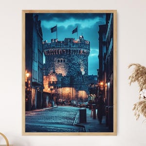 Dublin Castle at Night Art Print, Historic Irish Landmark