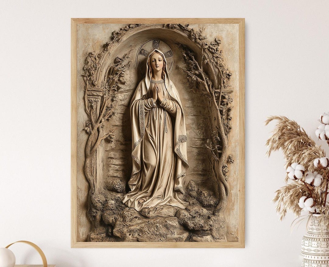 Our Lady of Lourdes Art Print, Religious Virgin Mary Wall Decor - Etsy