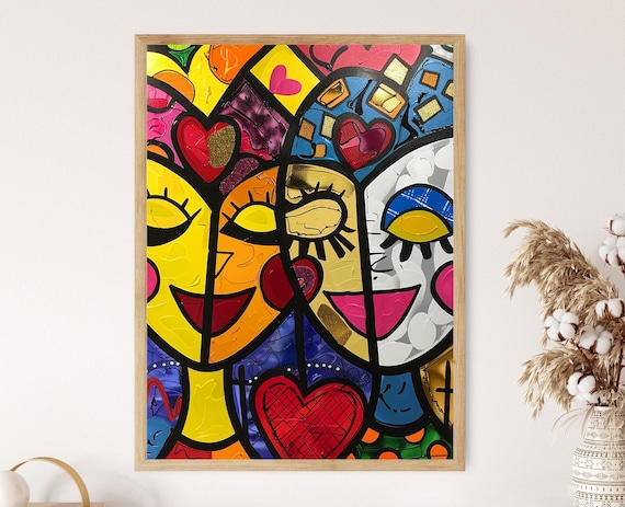 Pop Art Love Story - Romantic Couple Illustration - Charming