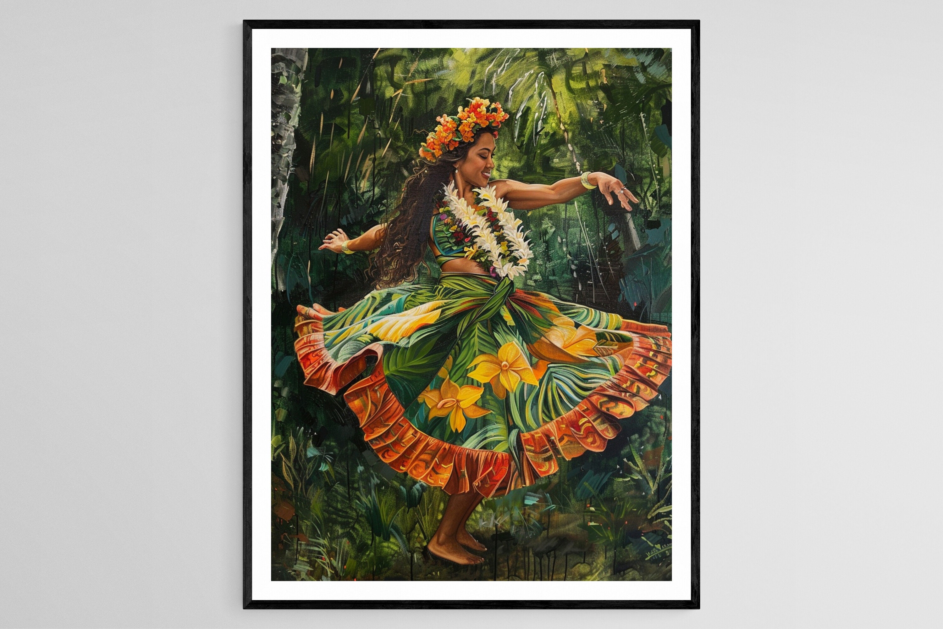 Hula Dancer Art Print: Tropical Island Illustration, Boho Decor - Etsy