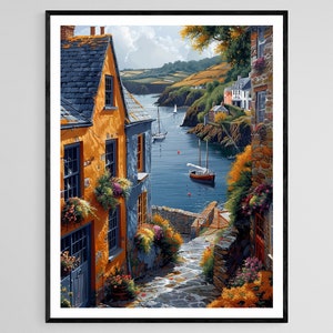Picturesque Kinsale Streets, Vibrant Irish Town Painting
