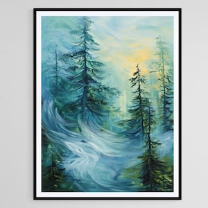 Majestic Cedar Forest, Coastal Wilderness Art Print, Emily Carr Inspired