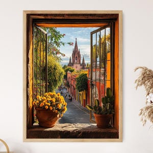 Impresión de Arte de San Miguel de Allende, Vista de la Parroquia de México