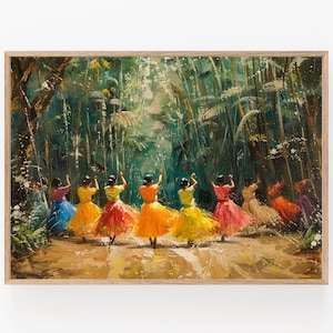 Joyful Tinikling Dance Painting, Celebrating Filipino Dance Heritage with Vibrant Art