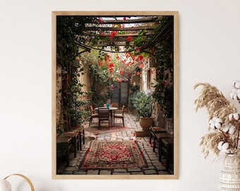 Kurdish Garden Art Print: Middle Eastern Heritage Scene