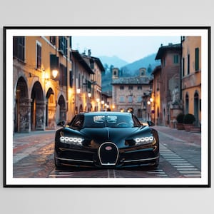 Bugatti Chiron Druck, Atemberaubende hochwertige Fotografie, Ideales Wandkunst Geschenk für Autoliebhaber