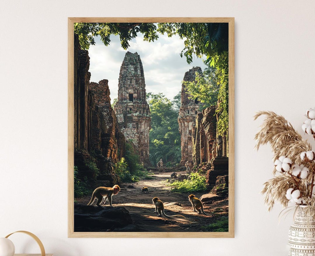 Monkey Business - Thai Fine Art - Framed art Print main image 1