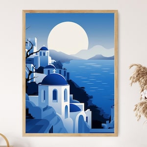 Impression d'art de l'île de Mykonos - Décoration murale captivante de paysage marin grec pour embellir la maison, cadeau de pendaison de crémaillère parfait