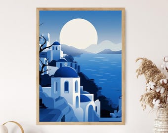 Mykonos Island Art Print: Greek Seascape Wall Decor