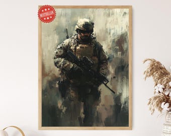 US Marine Corps Art Print: Patriotic Military Wall Decor