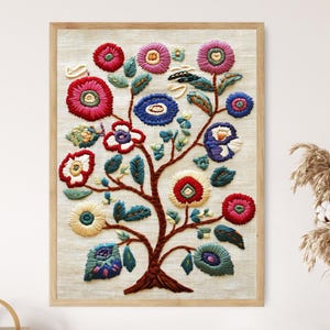 Servisch borduurwerk bloemenprint, Balkan folklore kunst