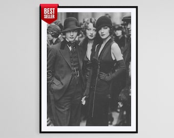 1920s Fashion Style Print, Roaring Twenties Flapper Portrait Art