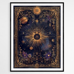 Klassischer Tarotkarten-Kunstdruck, zeitloses Wahrsage-Dekor, persönliches Heiligtumskunstwerk, okkultistisches Anerkennungsgeschenk