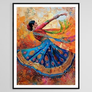Gicleeprint van Kathak Dancer: authentieke Indiase danskunst, ideaal als huisdecoratie, uniek cadeau-idee
