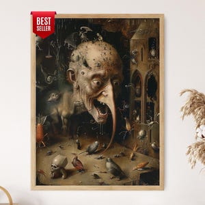 Whimsical Dark Art Print: Enigmatic Creepy Decor - Etsy