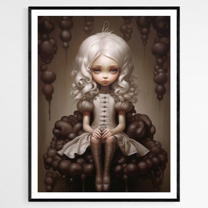 Póster de Chocolate Girl - Impresión de bellas artes de alta calidad - Regalo perfecto para entusiastas del arte dulce
