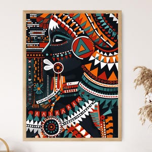 Zulu Art Print, Authentic Beadwork Patterns and Bright Colors