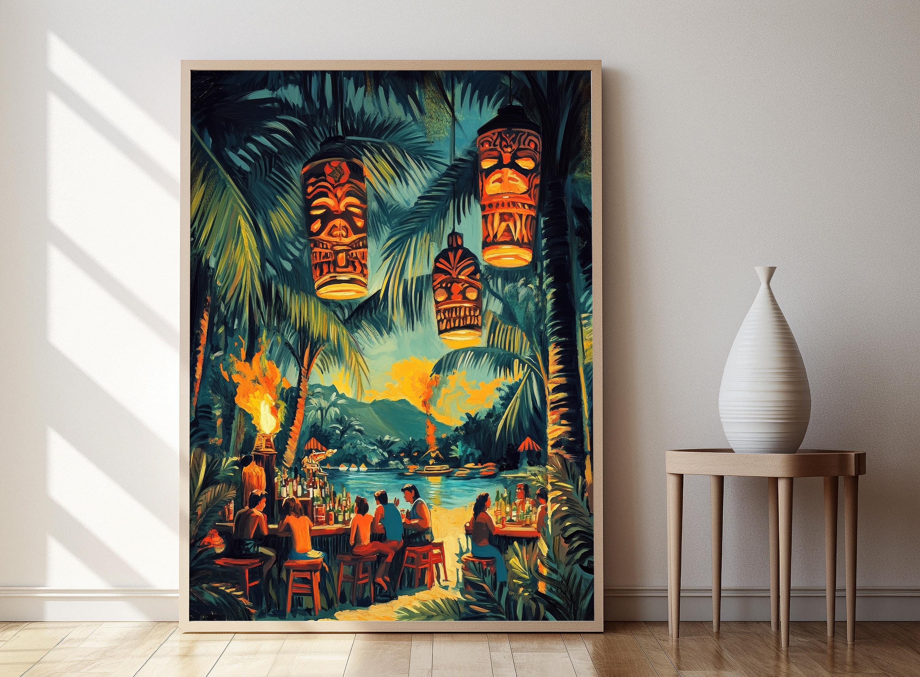 Tiki Bar 木製装飾プレートビンテージ風90.sハワイアン！ Personalized Tiki Bar Surfboard Sign: Hawaiian Beach Decor - Etsy