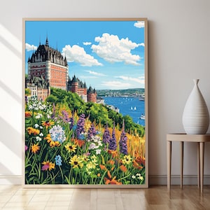 Château Frontenac Art Print, Quebec City Skyline and St. Lawrence River
